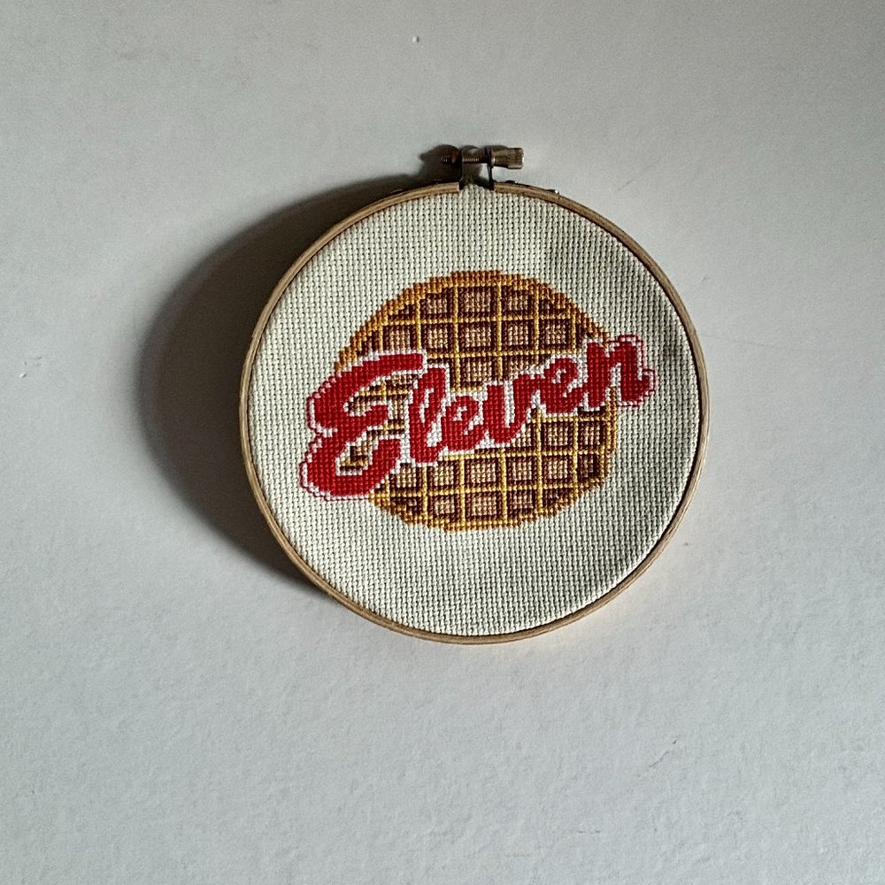 Stranger Things Eleven Waffle Cross Stitch Wall Hanging Decor - Picture 1 of 5